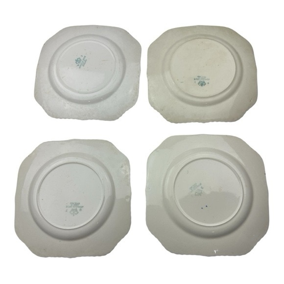 Johnson Bros Square Plates Made in England Pastel Border Fruit Designs 7.5” - Picture 2 of 11